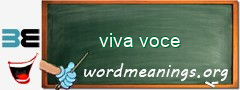 WordMeaning blackboard for viva voce